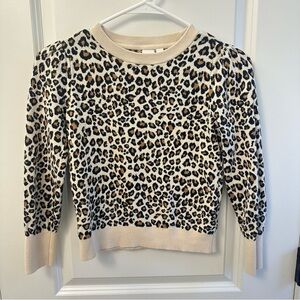 Girls size 8 Gap Kids animal print leopard cheetah sweater winter top